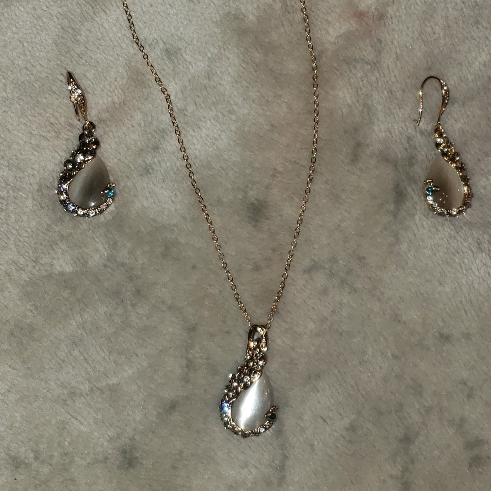 2/$20 Faux MOP gemstone peacock set